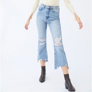 Urban Outfitters BDG Wilco Destroyed High Waisted Crop Flare Jean